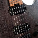 Cort SPACE G6MS SGTK Guitarra Eléctrica Headless con funda Semi Gloss Trans Black