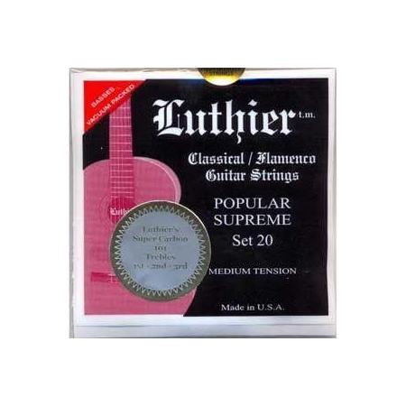 Cuerdas Guitarra Clásica Juego Cuerdas Luthier 20 Súper Carbón Guitarra Clásica LU-20SC