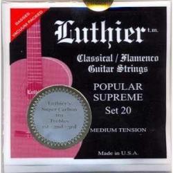 Cuerdas Guitarra Clásica Juego Cuerdas Luthier 20 Súper Carbón Guitarra Clásica LU-20SC