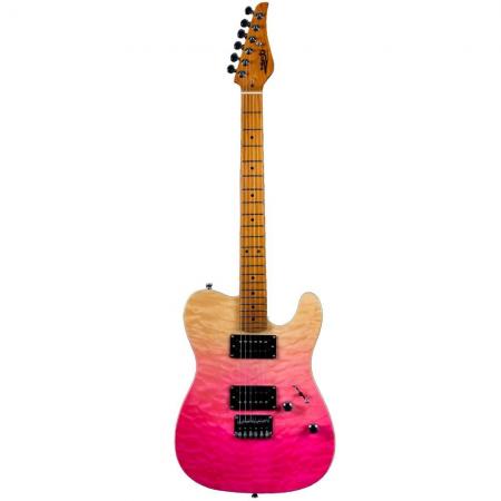 Guitarras Eléctricas Jet Guitars  JT450-QTPK Rosa Transparente Guitarra Eléctrica