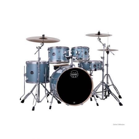 Batería Acústica Mapex VE5045FTCVJ Venus Batería Acústica 20" Aqua Blue Sparkle con Herrajes y Platos