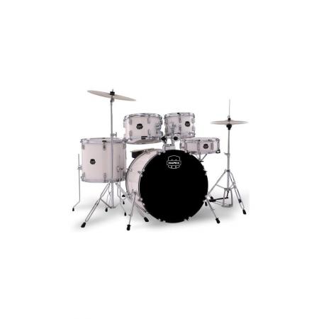 Batería Acústica Mapex Comet Batería Acústica 22" White Thin Grain con Herrajes y Platos