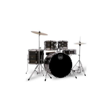 Batería Acústica Mapex Comet Batería Acústica 22" Ebony Yellow Grain con Herrajes y Platos