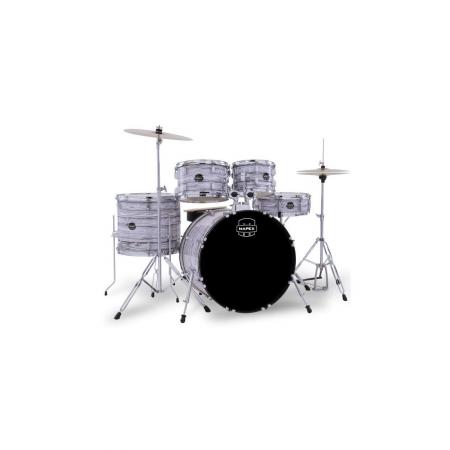 Batería Acústica Mapex  Comet Batería Acústica 22" White Marblewood con Herrajes y Platos