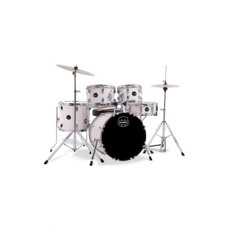 Batería Acústica Mapex Comet Batería Acústica 18" White Thin Grain con Herrajes y Platos