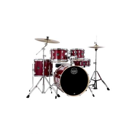 Batería Acústica Mapex Venus Batería Acústica 20" Crimson Red Sparkle con Herrajes y Platos