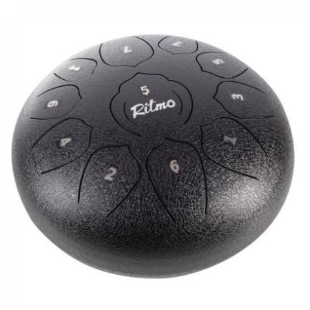 Instrumentos de Percusión Étnica  Ritmo Tongue Drum 10" Negro 11 Notas