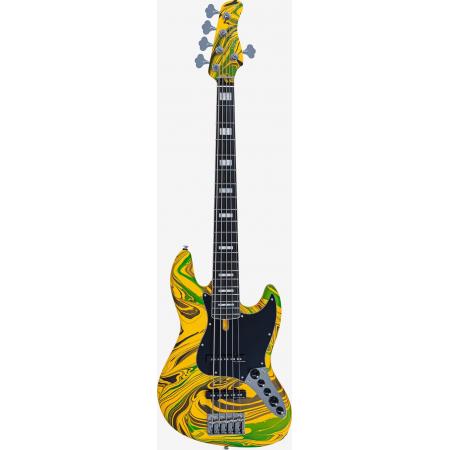 Bajos eléctricos Marcus Miller Sire Marcus Miller V7 ALDER-5 New Gen Bajo Eléctrico 5 cuerdas Yellow Swirl