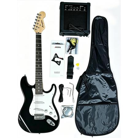 Pack guitarra eléctrica Memphis YSKG01BK Stratocaster Negra Pack Guitarra Eléctrica