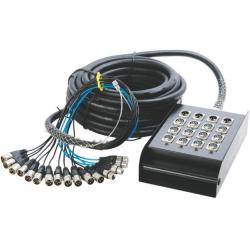 Cables de Audio Completos On Stage SNK12450V2 Cajetín de Escenario XLR de 12 x 4 en escenario, negro, 50 pies
