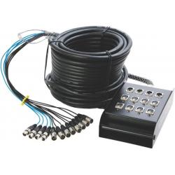 Cables de Audio Completos On Stage SNK84100V2 Cajetín de escenario XLR de 8 x 4, negro, 100 pies