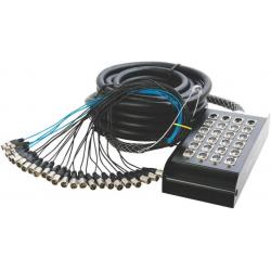 Cables de Audio Completos On Stage SNK204100V2 Cajetín de Escenario XLR de 20 x 4 en escenario, negro, 100 pies