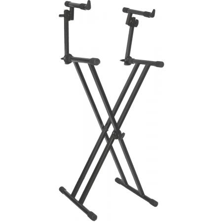 Soportes para teclado Quik Lok T22 soporte para dos teclados formato X Doble en 2 niveles 