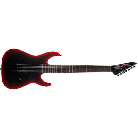 Guitarras Eléctricas LTD ESP LTD M-7 Baritone ET Black Metal II Black Red Burst Satin