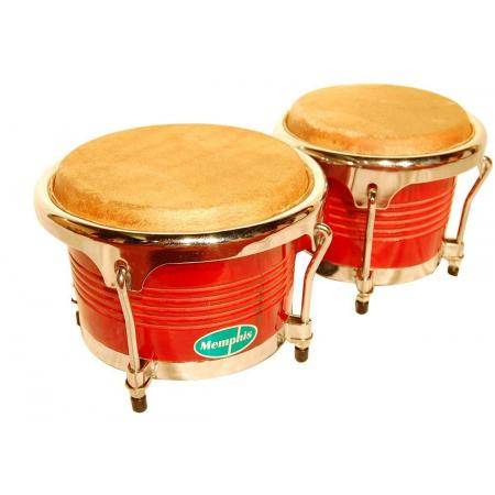 Instrumentos de Percusión Latina Memphis FTB104WR Rojo Vino Bongó Grande
