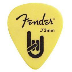 Accesorios de guitarra Fender Rock On 0,73Mm Yellow Bolsa 12 Púas