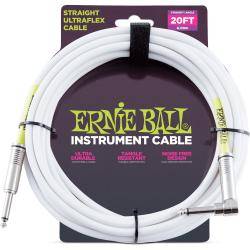 Cables para Instrumentos Ernie Ball Cable 5M Ultraflex Jk-Jk Codo Ss Blanc