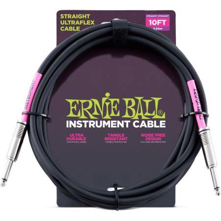 Cables para Instrumentos Ernie Ball EB6048 Cable Ultraflex Jack Jack Ss Negro 3M