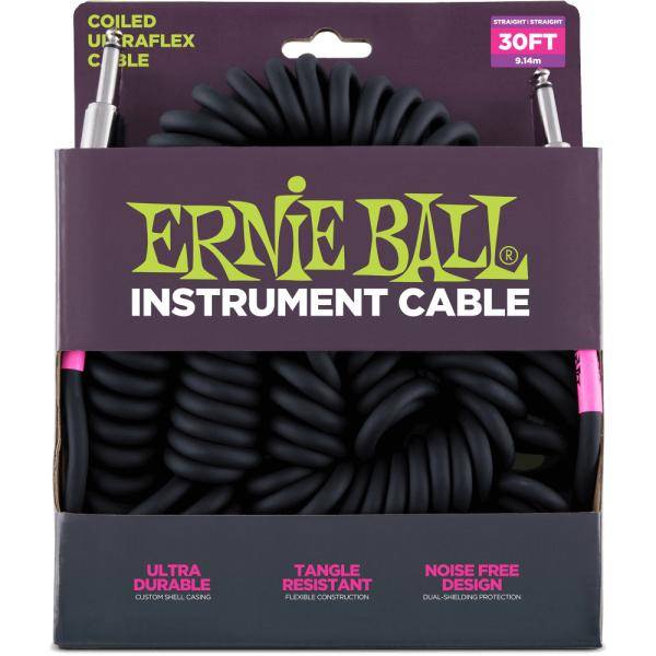 Ernie Ball Cable Ultraflex Spiral 7,6M Jk-Jk Ss Bk