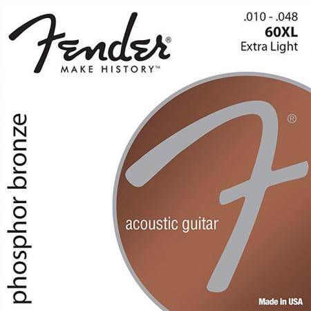 Cuerdas Guitarra Acústica Fender 60XL Phos Brnz Ball 10-48 Cuerdas Guitarra Acústica