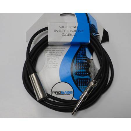 Cables para Micrófonos Probag Cable Audio Jack Stereo XLR Macho 2.7M