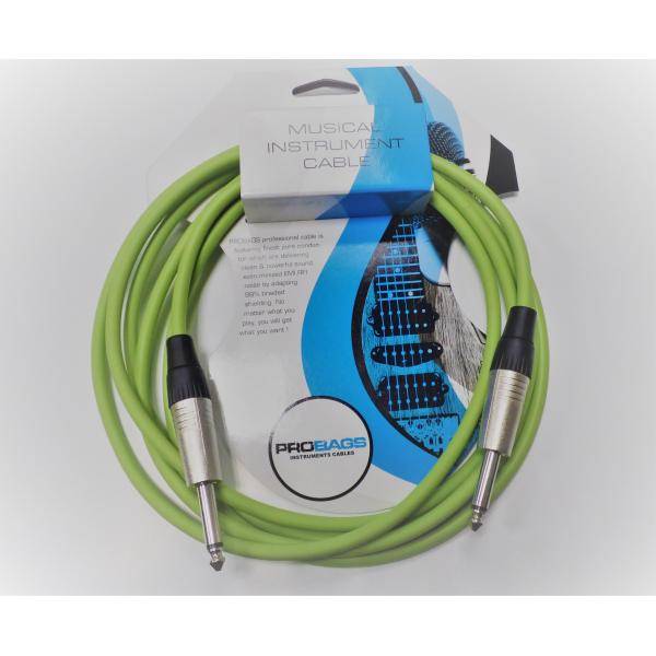 Probag LG3013GR Cable 3M Jack Mono Green Neon