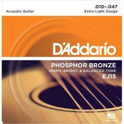 Cuerdas Guitarra Acústica D'Addario EJ15 Phosphor Bronze Juego Cuerdas Guitarra Acústica