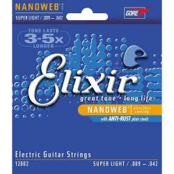 Cuerdas de Guitarra Eléctrica Elixir Cuerdas Super Light 009-042