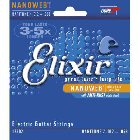 Cuerdas Guitarra Eléctrica Juego Cuerdas Guitarra Eléctrica Nanoweb Elixir 12-68