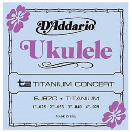 Cuerdas del Ukelele Daddario EJ87C Juego Cuerdas Ukelele Concert Titanium