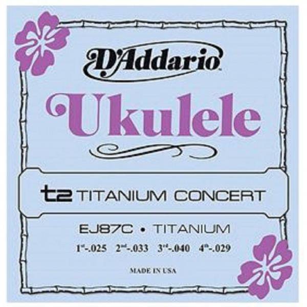 Daddario EJ87C Juego Cuerdas Ukelele Concert Titanium