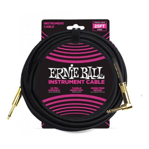 Ernie Ball 6058 Cable Instrumento 7,62M Jack Jack Codo Bk
