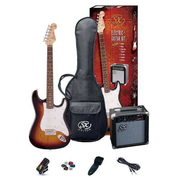 SX SE1 Pack Guitarra Eléctrica 3 Tone Sunburst