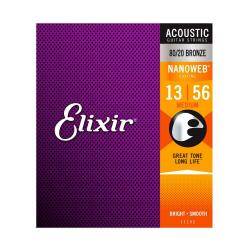 Cuerdas Guitarra Acústica Elixir 11102 Nanoweb Acústica Bronze 13-56