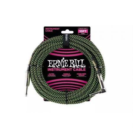 Cables de guitarra Ernie Ball 6077 Cable Instrumento 3.05M Codo