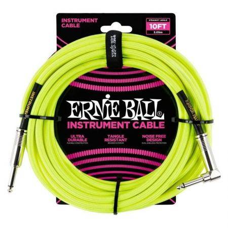 Cables de guitarra Ernie Ball 6080 Cable Instrumento 3M Codo Yellow
