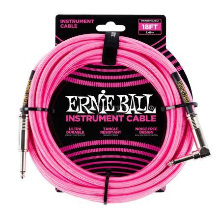 Accesorios Ernie Ball 6083 Cable Instrumento 5.49M Codo Pink