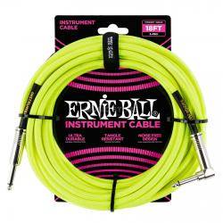 Cables de guitarra Ernie Ball 6085 Cable Instrumento 5.49M Codo Yello