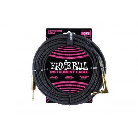 Cables de guitarra Ernie Ball 6086 Cable Instrumento 5.49M Codo Negro