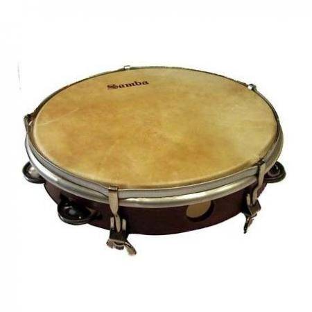Pequeña percusión Samba Pandereta Sencilla De 25,4 Cm Piel