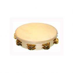 Pequeña percusión Samba Pandereta 17Cm Con Sonaja Doble Latón
