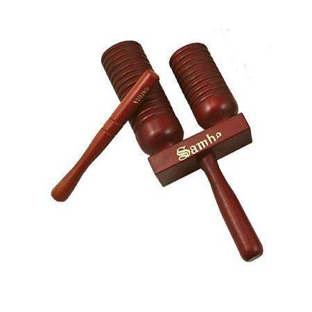 Instrumentos de Pequeña percusión Samba Caja China Haya Doble Tubular Rojo