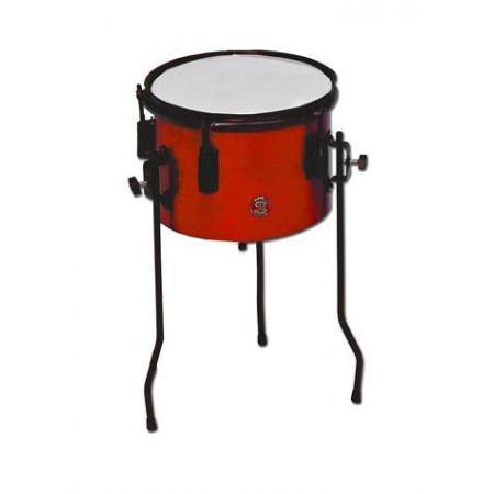 Pequeña percusión Samba Timbal 25X18 Parche Poliéster Rojo