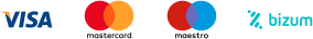 Métodos de pago: Visa, Mastercard, Maestro, Bizum